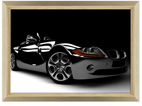 Bild auf Leinwand Canvas – Gerahmt – fertig zum Aufhängen – Supercar – BMW Z3 Z8 – Rennwagen Sport Design Dimensione: 70x100cm E - Colore Legno Naturale Design