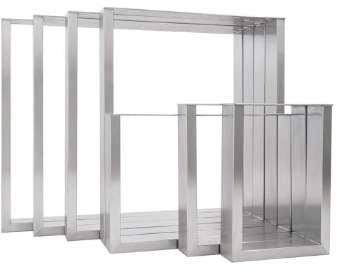 Natural Goods Berlin 2X Tisch-Gestell RECHTECK Edel-Stahl | Einfache Montage | Tisch-Beine aus Metall | Tisch-Kufen ideal für DIY-Projekte wie Esstisch, Schreibtisch, Couchtisch, Bank | 80x72 cm