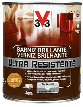 V33 BARNIZ INTERIOR ULTRA RESISTENTE BRILLANTE CEREZO 0,75L