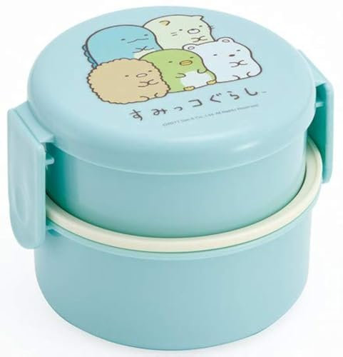 Skater Sumikko Gurashi Standard-Bento-Lunchbox, rund, 2-stufig, blau, hergestellt in Japan, ONWR1