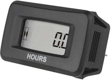 Jayron JR-HM055AD (AC/DC 5V à 277V) Compteur Horaire LCD Numérique Accumuler des Données pour Tondeuse à Gazon de Jardin Générateur de Tracteur Voiturette de Golf Club de Lavage de Voiture Bateau ATV