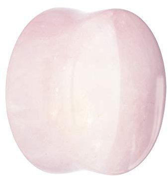 Treuheld® | 20mm Rosenquarz Ohr Plug/Flesh Tunnel | Pink/Rosa | Schmuckstein-Kristall | Quarz-Mineral | Damen + Herren | Stein Tunnel Piercing