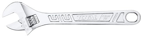 Total Tools - Clé à molette | Avec bouton central | Ouverture de 0 à 19 mm | 15 cm de long | pour desserrer les écrous et les vis à tête hexagonale | Fabriqué en acier au carbone