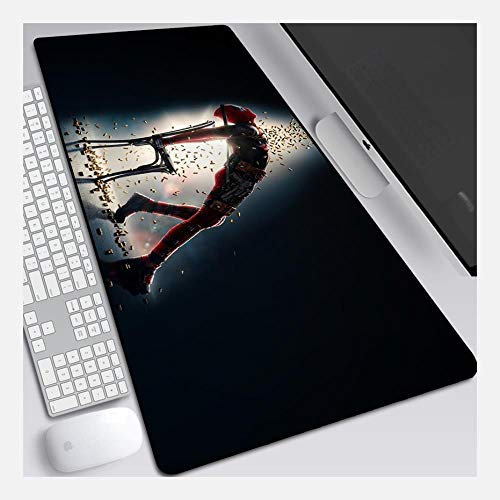 IGIRC Tapis De Souris Deadpool 900X400Mm, Tapis De Souris De Jeu d'une Précision Et d'une Rapidité Parfaites avec Base De 3 Mm D'Épaisseur, pour Ordinateurs Portables