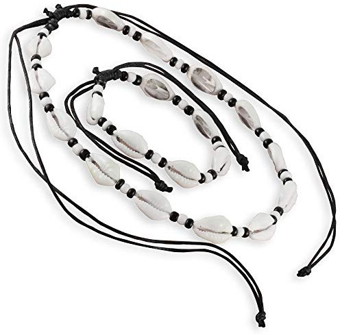 Island Piercings Schmuckset Halskette und Armband Kauri Muscheln grössenverstellbar N313set