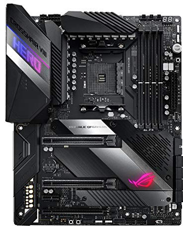 ASUS ROG Crosshair VIII Hero ATX Motherboard, AMD Socket AM4, Ryzen 3000, 16 Power Stages, PCIe 4.0, M.2, DDR4, OptiMem III, USB 3.2, Aura Sync RGB