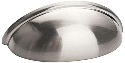 LONTAN 10 Pack Brushed Nickel Cup Handles 76mm Hole Centers 3 Inch Kitchen Cabinet Handles Suitable for Cabinets and Drawers in Bedrooms, Kitchens, Study Rooms, and Living Rooms, Zinc Alloy