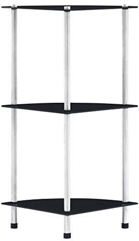 Tidyard Mehrzweckregal Bücherregal Glasregal Regal Standregal Mit 3 Ebenen,Dekoregal Wandregal Glasvitrine Badezimmer Körperpflege Storage Rack,Glasstärke:5 mm,Aluminiumrahmen,Größenauswahl
