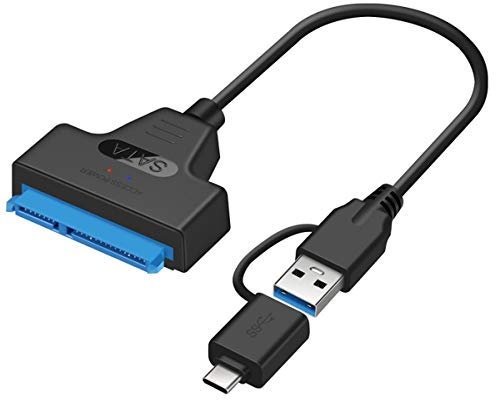 chenyang Câble adaptateur SATA 22 broches 6,3 cm femelle vers USB 3.0 et type C mâle USB-C USB 3.0 SATA pour disque dur SSD pour MacBook et ordinateur portable