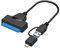 chenyang SATA to USB Cable 2 in 1 USB 3.0/USB C to 2.5 SATA Hard Drive External Converter Adapter for SSD/HDD Data Transfer Support UASP