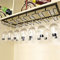 Warmiehomy Hanging Wine Glass Rack, Under Cabinet Stemware Rack for Bars & Kitchen - Black Metal Champagne Glass Goblets Holder (40x22.5/4 slots)