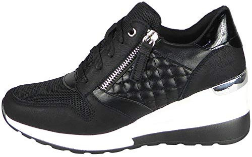 Ladies Wedge Trainers Womens Lace Up Comfy Classic Pumps Sneakers Shoes Size Black 3