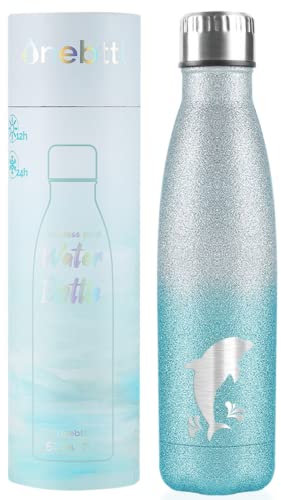 Delfin Women's Gifts Mädchen Kinder, isolierte Edelstahl-Wasserflasche 500 ml, Aquarell-Thermoskanne für Delfinliebhaber, Umweltschützer, Geburtstag, Abschluss