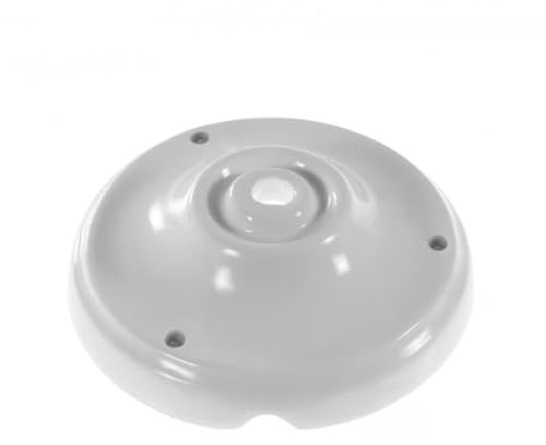 Rosace Plafond Porcelaine Blanche Vintage : Fixation Unique avec Passage de Câble - Alliant Esthétique et Fonctionnalité