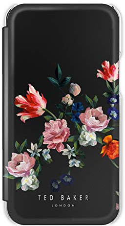 Ted Baker Spiegel Hülle für iPhone 12 Pro Max (2020) 17.0 cm Kompatibel mit MagSafe Wireless Charging - Sandelholz/Schwarz Silber