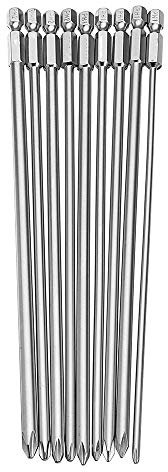 Rfvtgb Lot de 9 embouts de tournevis à tête cruciforme hexagonale, 200 mm Ph1 Ph2 Phillips, magnétiques S2, pour perceuse électrique