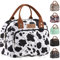 HOMESPON Isolierte Lunchtasche für Frauen Männer Arbeit Erwachsene Kühltasche Lunchbox Behälter (Kuh-Druck)