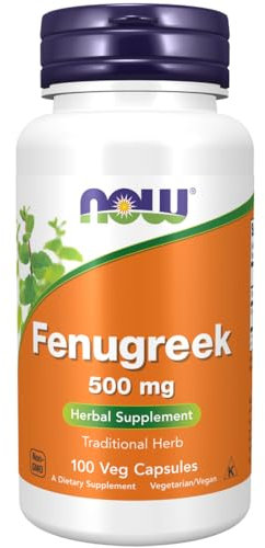 Now Foods, Fenugreek (Fieno Greco) 500mg, 100 Capsule vegane, Testato in Laboratorio, Senza Glutine, Senza Soia, Vegetariano, non OGM
