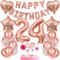 Deko 24. Geburtstag Frauen Tortendeko 24 Geburtstag Frauen Deko Geschenk für 24. Geburtstag Frauen Rosegold Geburtstag 24 Frauen 24 jahre Geburtstag deko Ballon 24 Geburtstag 24 jahre Frauen