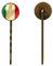 4 Stück Metall Haarspangen, Vintage Retro Haarnadel, minimalistische dekorative Haarspangen, Bobby Pins für Frauen Mädchen Haarschmuck,Vintage italienische Flagge