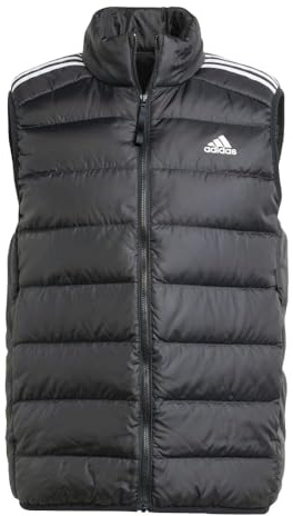 adidas Herren Essentials 3-Stripes Light Down Vest, Black, L
