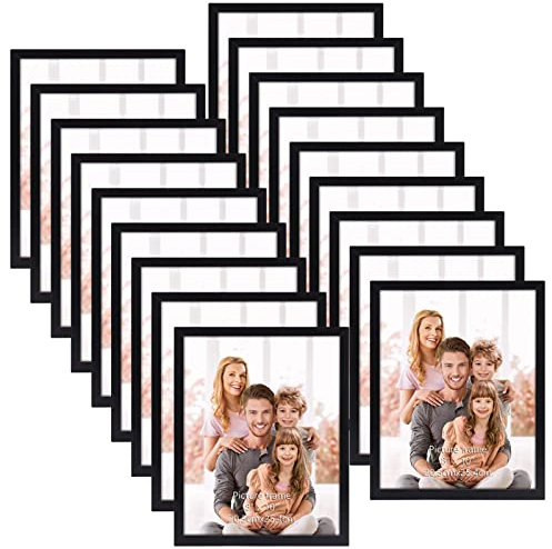 Hoikwo 18 Stück Bilderrahmen 20x25 cm, Schwarz Fotorahmen Collage Set für Wohnzimmer Schlafzimmer Kinderzimmer Büro Treppenhaus Flur, Wand- oder Tischaufsteller