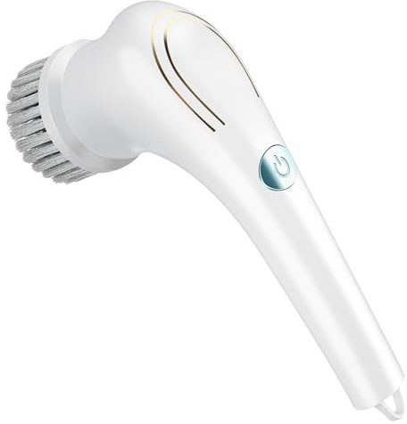 Elektrischer Bürstenreiniger, Spin Scrubber Kabellos Wiederaufladbar mit 5 austauschbaren Bürstenköpfen, 3W, IPX7 Wasserdicht, Power Scrubber für Badezimmer, Küche, Fliesen