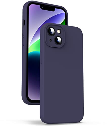 Supdeal Liquid Silicone Case for iPhone 14, [Camera Protection] [Anti Fingerprint] [Wireless Charging] 4 Layer Phone Case Protective Cover, Built-in Microfiber Case Cover, 6.1, Deep Purple
