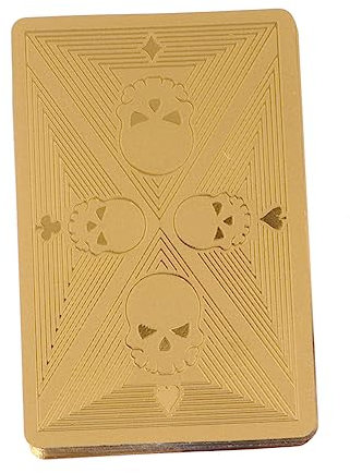 Toddmomy Goldene Pokerspielkarten Langlebiges Material Kreatives Muster Für Spielkartenspiel Brettspiel-Poker Papierpokerkarte Für Bankette Karneval Hochzeiten Urlaub Familienfeiern Bürospi