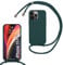 SLWYF Compatible with iPhone 15 Pro Crossbody Lanyard Case, Liquid Silicone Protective Phone Case with Strap Adjustable Neck Cord Necklace Soft Cover for iPhone 15 Pro, Dark green