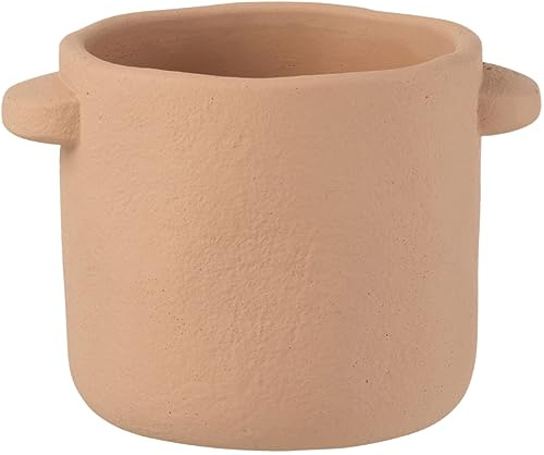 J-Line Cache-Pot Gustave - Ciment - Brun Clair - Large - Ø 20 cm