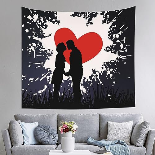 DEHIWI Love Kiss Wandteppich, leicht, weich, für Schlafzimmer, Wohnzimmer, Schlafsaal, 150 x 130 cm