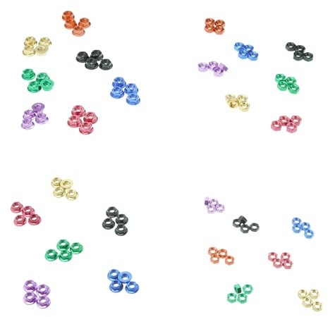 Muttern M5 M6 Aluminium 5mm 6mm DIN 934 6923 Flansch blau rot schwarz gold grün orange lila eloxiert, Farbauswahl:DIN 6923 - Grün eloxiert, Abmessung & Menge:M5-25er Pack