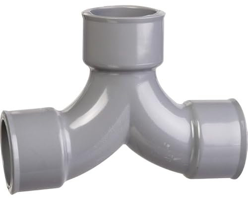 Raccord PVC gris coudé double 87°30 - diamètre 40 mm - Triple emboîture - Girpi