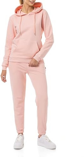 Redbridge Tuta da jogging da donna, comoda in due pezzi, con cappuccio e pantaloni da jogging, casual, per lo sport e la vita quotidiana, Colore: rosa., S