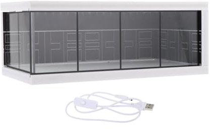 Perfeclan Scatola di immagazzinaggio della vetrina del parcheggio in Scala 1:64 nella Scena del Veicolo a LED Display per Auto pressofusa per modellini di, Nero
