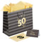 Sumerk 1 Stück 13 Geschenktüte 50 Geburtstag Mann 50th Birthday Gift Bag with Tissue Paper Birthday Greeting Cards Stickers Paper Gift Bags for Women Men Girls