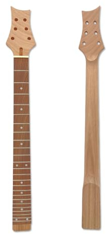 ModouString Ersatz-Gitarrenhals, 24 Bünde, 62,9 cm, Mahagoni, Palisander-Griffbrett, Punkt-Inlay-Set im Fersen-PRS-Stil