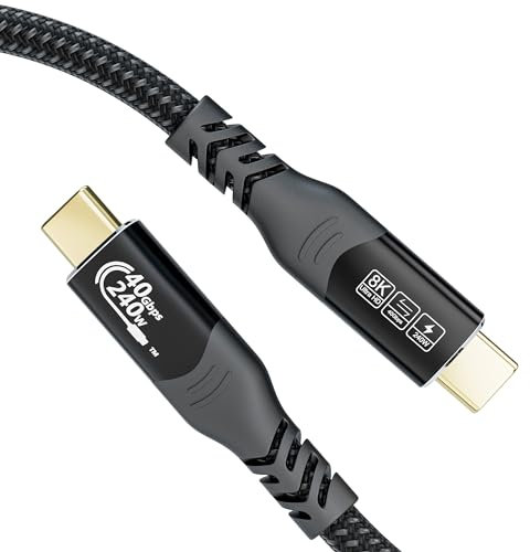 MOPOCHG USB 4 Kabel für Thunderbolt 4/5, 240W USB-C Ladekabel, 40Gbps Monitor Kabel, 8K HD Display Video für iPhone 16/15 Pro Max, Typ-C Laptops, Hub, Docking-Station (0,5M)
