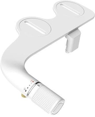 Bidet per WC Universale Non Elettrico, Doppia Bocchetta a Scomparsa Pressione Acqua Fredda Regolabile Facile Installazione