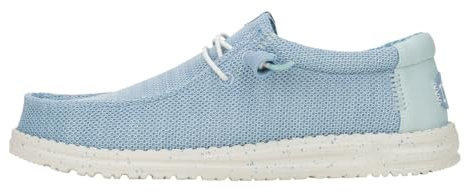 HEYDUDE Wally Stretch Sox - Zapatos Estilo Mocasín para Hombre, Cloud Blue/Dawn Blue, 43