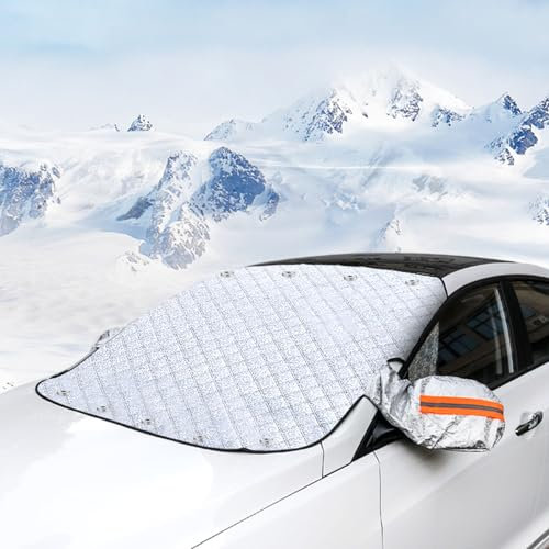 XIAQICA Auto Sonnenschutz Frontscheibe Winter 150 x 111 cm Schneeschutz Auto Frontscheibe mit Magnet gegen Frost Schnee EIS Sonne Praktischer Winterschutz für Ihr Auto
