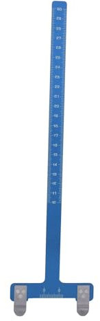 Alomejor T-förmiger Bogen, Quadratisch, Edelstahl, Nockpunkt-Einstellung, Messwerkzeug mit Bogensehnen-Einstelllineal, Bogenschießen-Zubehör für Recurve-Bogen (Blue)