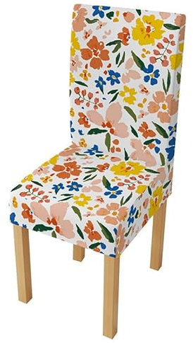 Stuhlhussen 4er Set Blaue Blütenblätter Stuhlhussen Schwingstühle,Stretch Stuhlbezug,Waschbarer Polyester Esszimmer Stühle, Abnehmbarer Stuhlüberzüge,Universal Stühle Schutz Dekoration