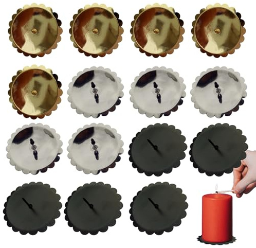 MFCGHXR 15er Kerzenhalter Adventskranz Metall Adventskranz Kerzenhalter und Kerzenteller-Set - Praktischer und Robuster Kerzenhalter zum Stecken für Ihren Adventskranz