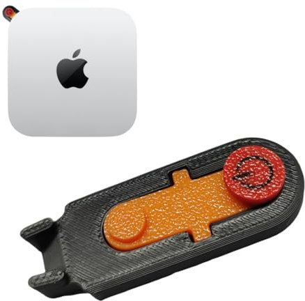 Bouton de démarrage Mini Host M4 modifié pour Apple Mac Mini M4 2024 – Version 3.0 avec touche d'alimentation repositionnée pour une meilleure accessibilité et une utilisation facile (noir et orange)