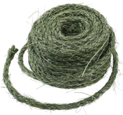 Happyyami 1 Roll Cat Scratching Post Sisal Rope Twine Rope Household Rope Wear-resistant Rope Wear-resistant Scratching Rope Cat Supply Cuttable Cat Scratcher Rope Dark Green