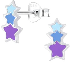 Monkimau Mädchen Ohrringe Stern | Ohrstecker aus 925 Sterling Silber | Kinderohrringe hypoallergen