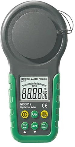 Luxmeter, Digitales Luxmeter 200.000 Multifunktions-Illuminometer Lux Lichtmessgerät Testspektren Auto Range Peak Hohe Genauigkeit,für LED-Leuchten und Pflanzen Messgerät