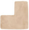 Tapis de douche d'angle antidérapant en forme de L, tapis doux absorbant l'eau (beige)